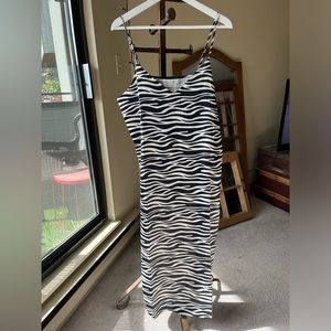 NWT , Brunette the Label, zebra maxi slip dress, XL/2XL,